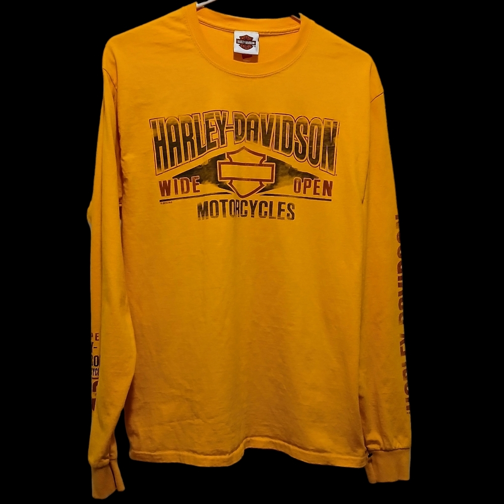 2012 Harley Davidson Size M Unisex Durango, Colorado Bright Yellow L/Sleeve